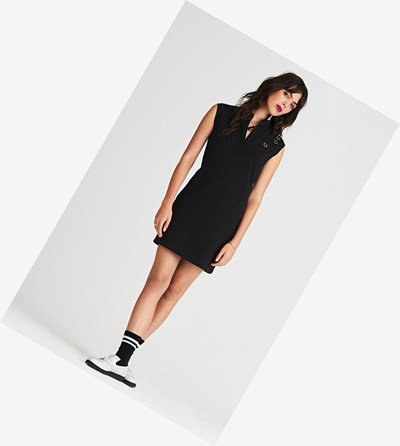 Fred Perry Amy Winehouse Foundation Printed Collar Piqué Saty Damske Čierne | 573296GUC