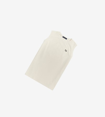 Fred Perry Bez Rukavov Ringer Tricko & Topy Damske Biele | 489561DJN
