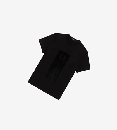 Fred Perry Block Print Tricko Panske Čierne | 845619KLG