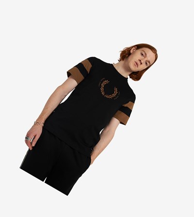 Fred Perry Bold Tipped Tricko Panske Čierne | 643029BGD