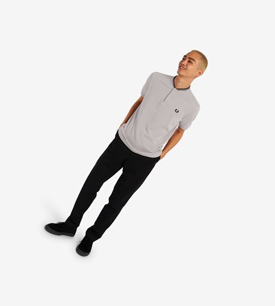 Fred Perry Bomber Collar Polokosele Panske Siva | 103287OHV