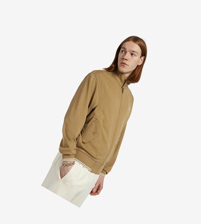 Fred Perry Button-Neck Zip Through Jacket Bundy Panske Siva | 658712UDX