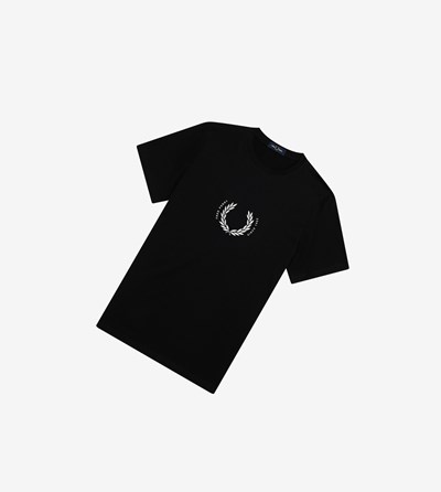 Fred Perry Circle Branding Tricko Panske Čierne | 698375LGV