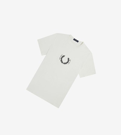 Fred Perry Circle Branding Tricko Panske Biele | 837920DOM