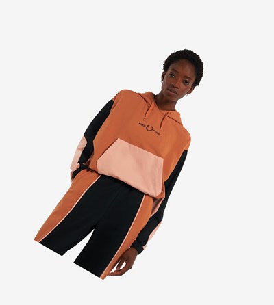 Fred Perry Colour Block S Kapucňou Mikiny Damske Biele | 314209EOZ