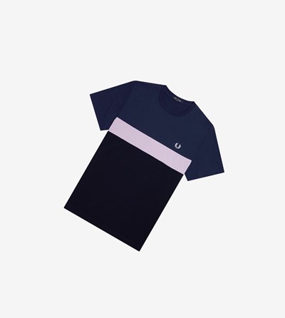 Fred Perry Colour Block Tricko Panske Námornícka Modrá | 612307CIL