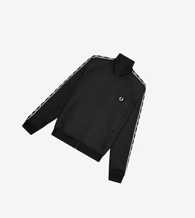 Fred Perry Contrast Taped Sportove Bundy Panske Čierne | 694301RCX
