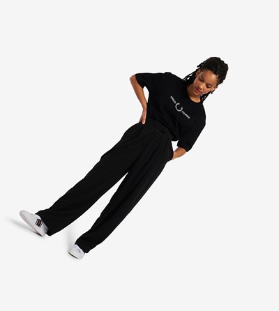 Fred Perry Corduroy Trousers Nohavice Damske Čierne | 743102VXQ