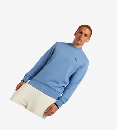Fred Perry Crew Neck Mikiny Panske Modre | 548376GVF
