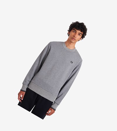 Fred Perry Crew Neck Mikiny Panske Siva | 918402UJH