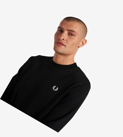 Fred Perry Crew Neck Mikiny Panske Čierne | 175864GNO