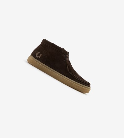 Fred Perry Dawson Stredne Semišové Topánky Panske Čokoláda | 298350LVR