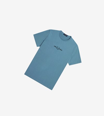 Fred Perry Embroidered Tricko Panske Siva Modre | 769521PIG
