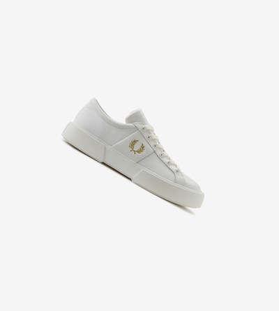 Fred Perry Exmouth Tenisky Panske Biele Metal Zlate | 905726QED