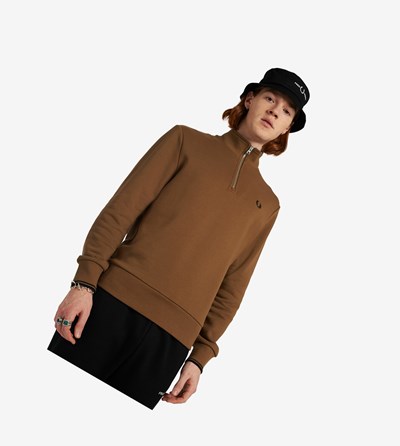 Fred Perry Half Zip Mikiny Panske Siva | 340295VHP