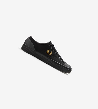 Fred Perry Hughes Low Tenisky Panske Čierne | 924813AFL