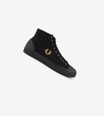 Fred Perry Hughes Stredne Tenisky Panske Čierne | 065841HXO