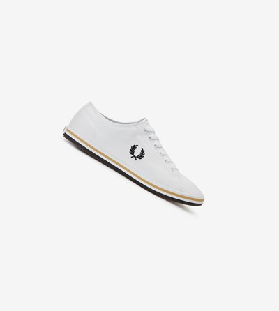 Fred Perry Kingston Tenisky Panske Biele Čierne | 154673FTN