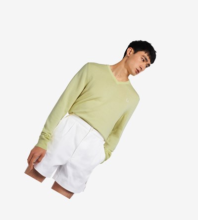 Fred Perry Klasické V-Neck Jumper Pleteniny Panske Žlté | 582613BIW