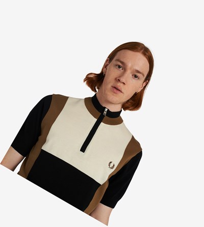 Fred Perry Knitted Cycling Top Pleteniny Panske Čierne Siva | 294718JMQ