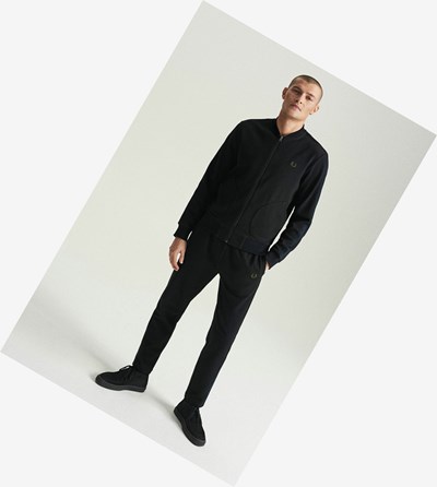 Fred Perry Knitted Tape Sportove Bundy Panske Čierne | 183592GQP