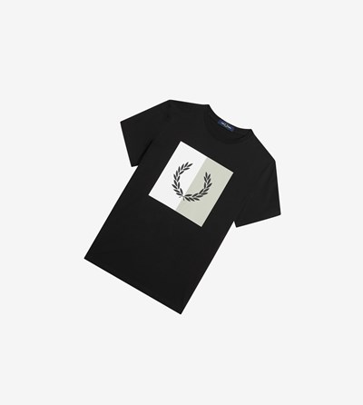 Fred Perry Laurel Wreath Grafika Tricko Panske Čierne | 203741NBJ