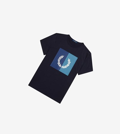Fred Perry Laurel Wreath Grafika Tricko Panske Čierne | 851079VNY