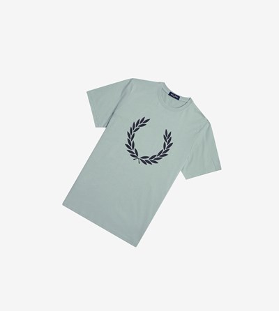 Fred Perry Laurel Wreath Print Tricko Panske Strieborne Modre | 423708NRI