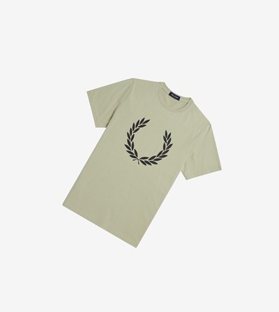 Fred Perry Laurel Wreath Print Tricko Panske Siva | 458319GDK