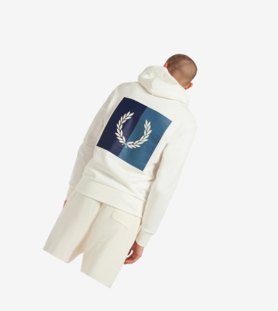 Fred Perry Laurel Wreath S Kapucňou Mikiny Panske Biele | 492037GCE