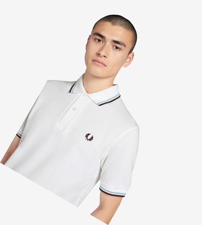 Fred Perry M12 Polokosele Panske Biele Bordove | 049153LFG