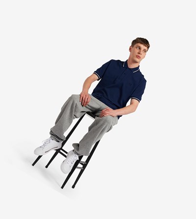 Fred Perry M12 Polokosele Panske Námornícka Modrá Biele Námornícka Modrá | 274039OBH