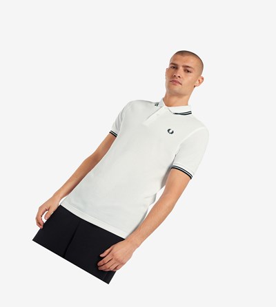 Fred Perry M3600 Polokosele Panske Biele Čierne | 371862TYZ