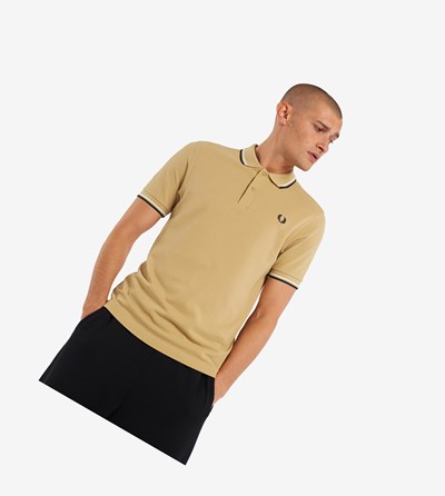 Fred Perry M3600 Polokosele Panske Biele Námornícka Modrá | 872149QDW