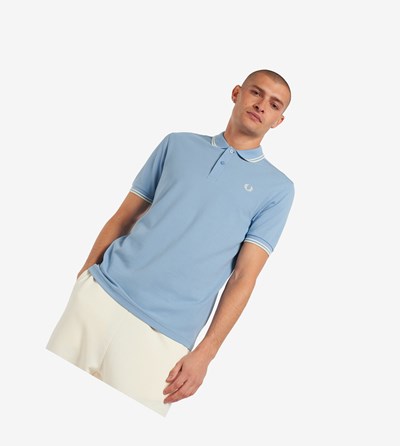 Fred Perry M3600 Polokosele Panske Modre Biele | 016879SWT