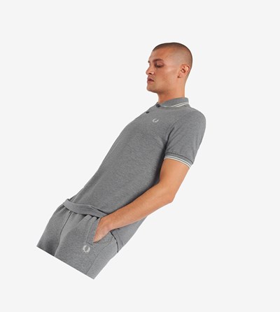 Fred Perry M3600 Polokosele Panske Siva Biele | 068179DHK