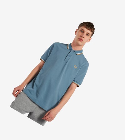 Fred Perry M3600 Polokosele Panske Siva Modre Zlate | 453296BDL