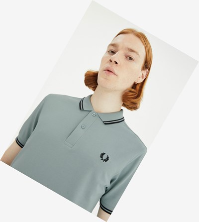 Fred Perry M3600 Polokosele Panske Strieborne Modre Čierne | 765348QXJ