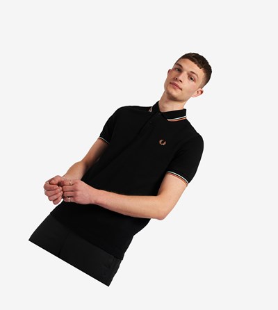 Fred Perry M3600 Polokosele Panske Čierne Modre | 850349OBQ
