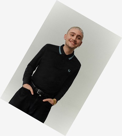 Fred Perry M3636 Polokosele Panske Čierne Strieborne Modre Strieborne Modre | 326907HTG