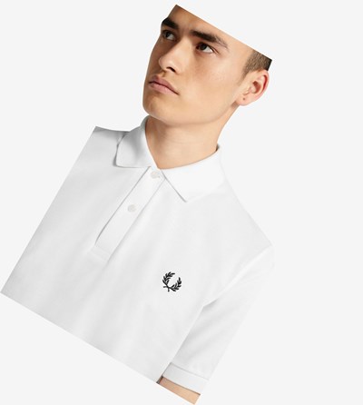 Fred Perry M3 Polokosele Panske Biele Námornícka Modrá | 083265SUQ