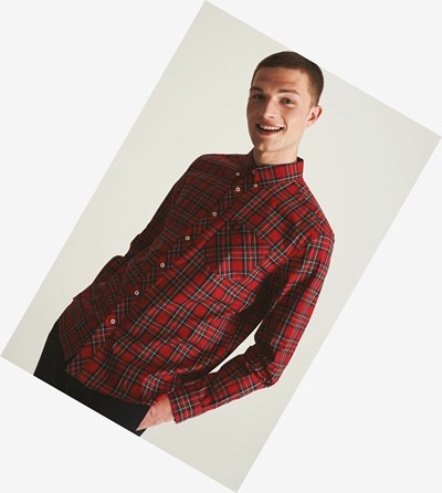 Fred Perry Made In England Tartan Kosele Panske Červené | 482075PDF
