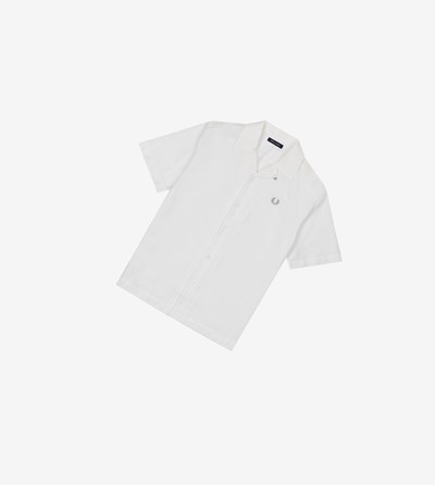 Fred Perry Mesh Revere Collar Kosele Panske Biele | 281634QCO