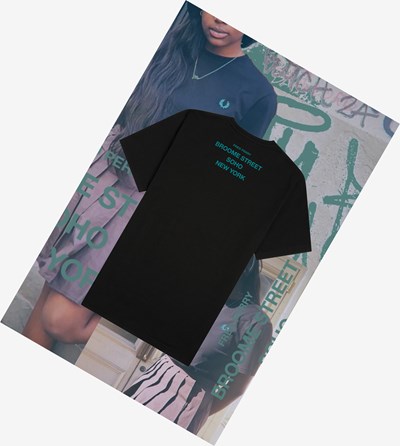 Fred Perry New York Ringer Tricko Panske Čierne | 786423RIF