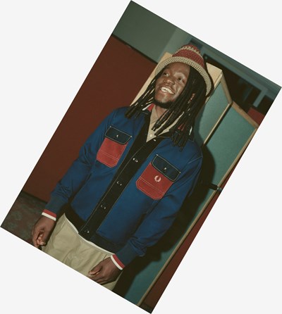 Fred Perry Nicholas DaleyFour Pocket Overshirt Bundy Panske Svetlo Námornícka Modrá | 348029HTQ