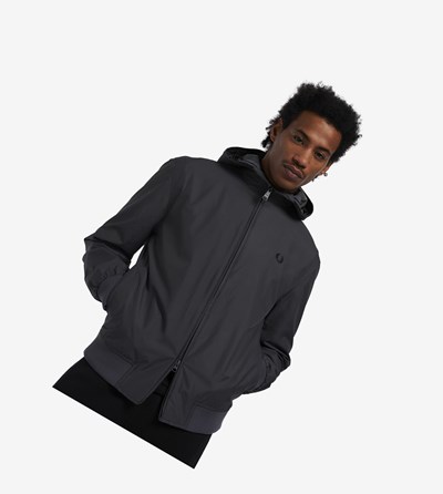 Fred Perry Padded S Kapucňou Brentham Jacket Bundy Panske Siva | 360428ZMD