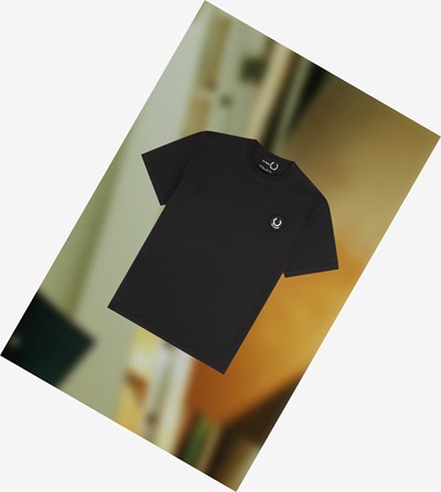 Fred Perry Raf SimonsLaurel Wreath Detail Tricko Panske Čierne | 597102NCA