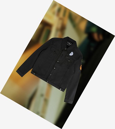Fred Perry Raf Simons Brushed Denim Jacket Bundy Panske Čierne | 569120LTQ