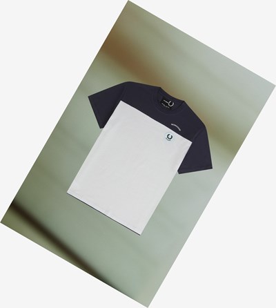 Fred Perry Raf Simons Contrast Panel Tricko Panske Námornícka Modrá | 016345DUY
