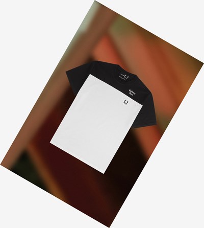 Fred Perry Raf Simons Contrast Panel Tricko Panske Čierne | 135970ISK